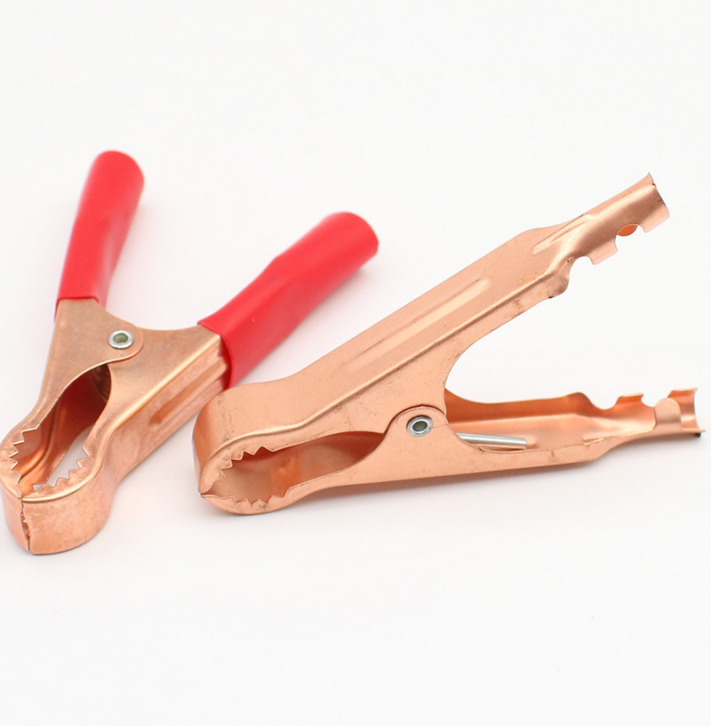 2Pcs 50A Crveni + Crni 77mm Crocodile Auto Caravan Van Battery Test Lead Clips Najbolja promocija Alligator Clips Konektor Utikač Napajanje