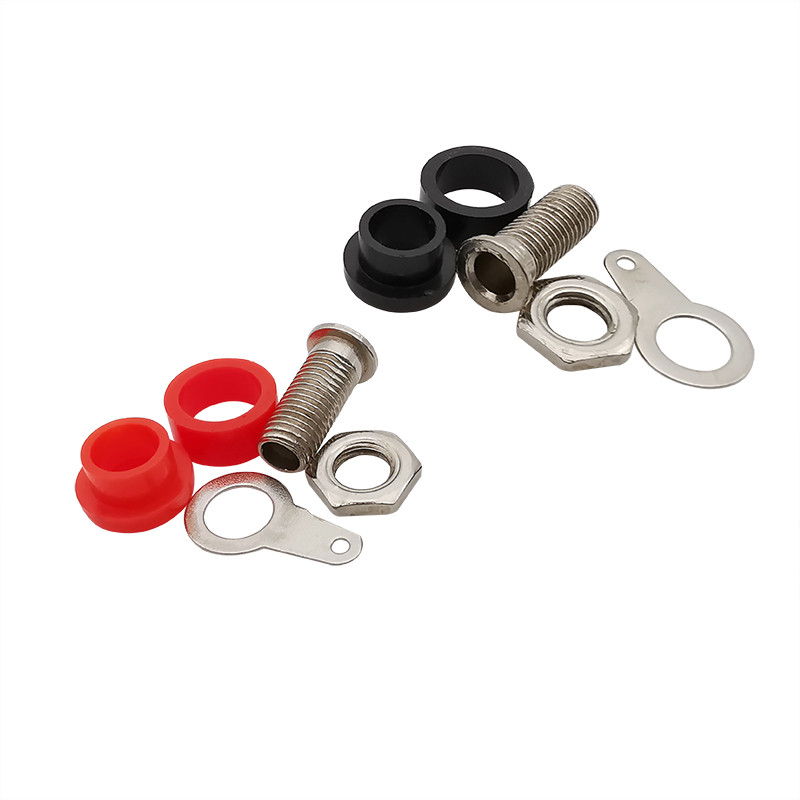 10 pair sudraba 4 mm banānu spraudnis un 4 mm banānu ligzdas paneļa stiprinājums banānu kontaktligzdas savienotāja adapteris sarkans melns