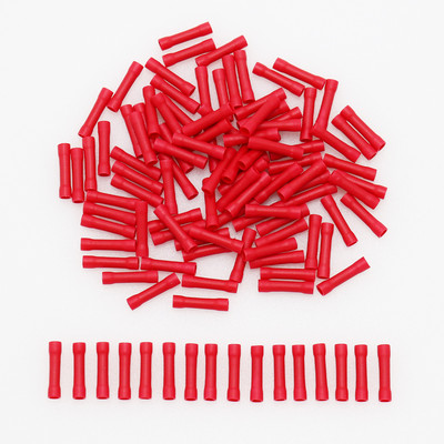 10/50/100gab BV1.25/BV2.5/BV5.5 izolēti taisni sadursmju savienotāji Elektriskie presēšanas vadu spailes aukstās preses kabeļa savienotāju komplekts