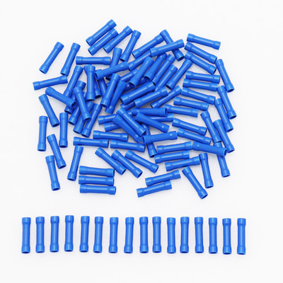 10/50/100gab BV1.25/BV2.5/BV5.5 izolēti taisni sadursmju savienotāji Elektriskie presēšanas vadu spailes aukstās preses kabeļa savienotāju komplekts