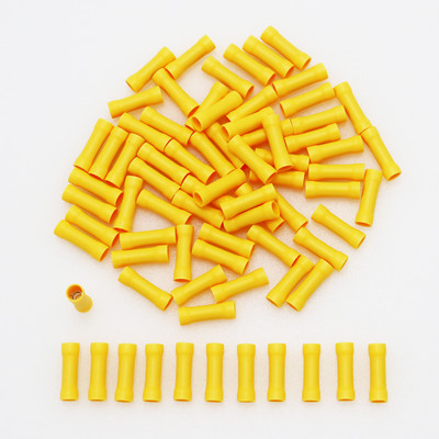 10/50/100gab BV1.25/BV2.5/BV5.5 izolēti taisni sadursmju savienotāji Elektriskie presēšanas vadu spailes aukstās preses kabeļa savienotāju komplekts