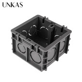 UNKAS kutija za ugradnju visoke čvrstoće, unutarnja kazeta 82 mm * 76 mm * 50 mm za prekidač i utičnicu tipa 86, crna stražnja kutija za ožičenje