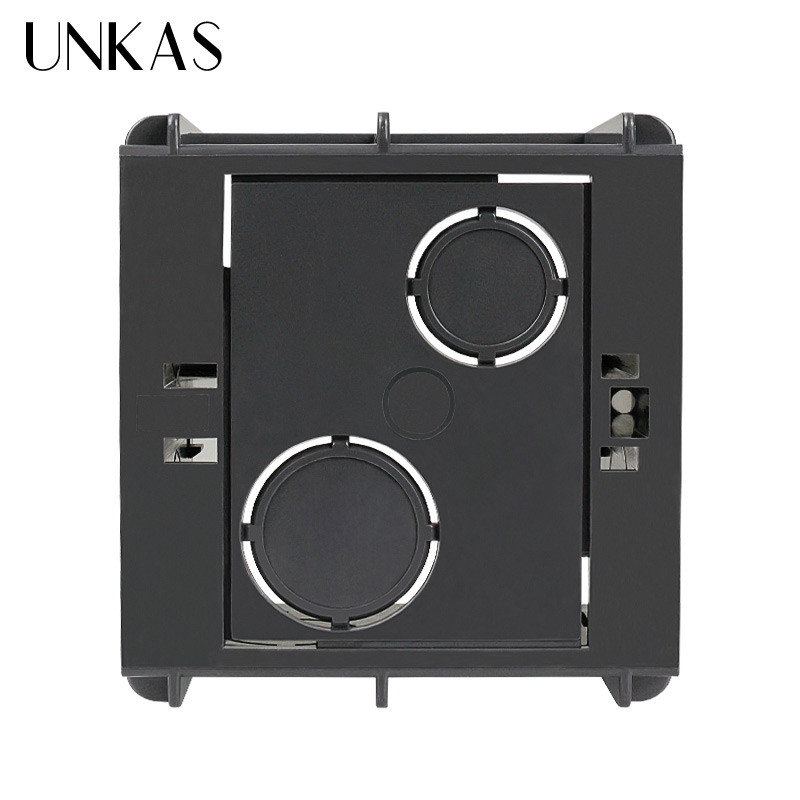 UNKAS kutija za ugradnju visoke čvrstoće, unutarnja kazeta 82 mm * 76 mm * 50 mm za prekidač i utičnicu tipa 86, crna stražnja kutija za ožičenje