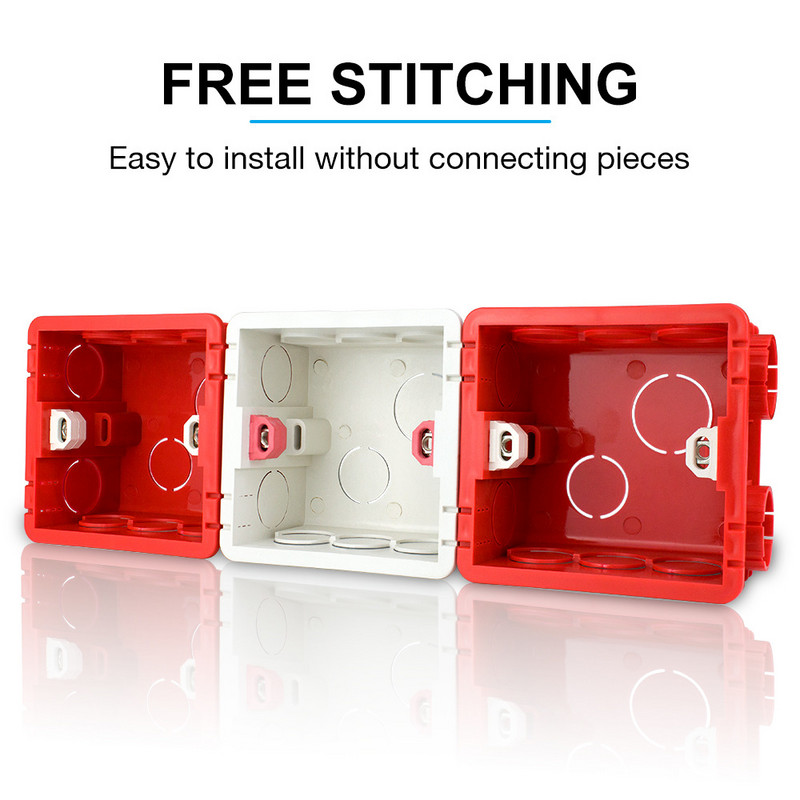 Podesiva zidna kutija za unutarnju montažu Kutija s utičnicama 86 Vatrootporni visokokvalitetni materijal PVC ožičenje Unutarnja zidna sklopka Tamna kutija
