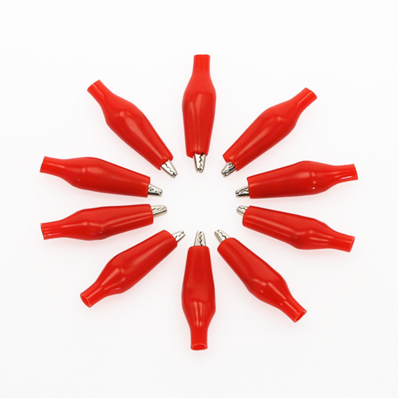 10 komada 2,8 CM izolacijska čizma, metalna aligatorska kopča, električni test, 28 mm olovna šarena mala krokodilska stezaljka