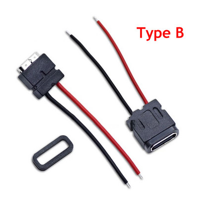 1-10 komada Tip C 2 pinske vodootporne ženske USB C utičnice s rupom za vijak Sučelje za brzo punjenje USB konektor s kabelom