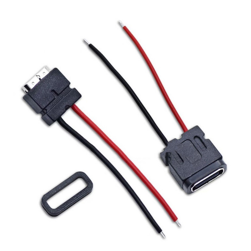 1-10 komada Tip C 2 pinske vodootporne ženske USB C utičnice s rupom za vijak Sučelje za brzo punjenje USB konektor s kabelom