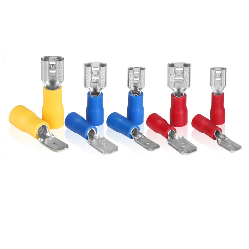 50 komada Ženski crveno plavo žuti 2,8 mm 4,8 mm 6,3 mm izolirani šiljasti konektor za električnu stezaljku