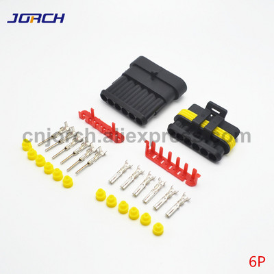 1 komplekts 1/2/3/4/5/6 Pin Way AMP Tyco Super Sealed Automotive Wire Connector Elektrisko spraudkontaktu termināļi automašīnām