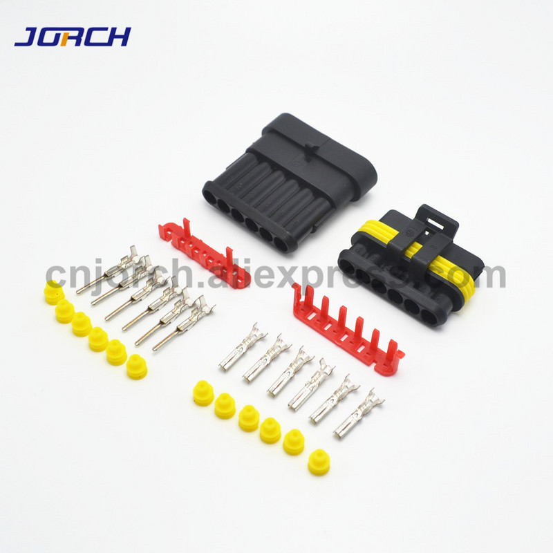1 komplekts 1/2/3/4/5/6 Pin Way AMP Tyco Super Sealed Automotive Wire Connector Elektrisko spraudkontaktu termināļi automašīnām