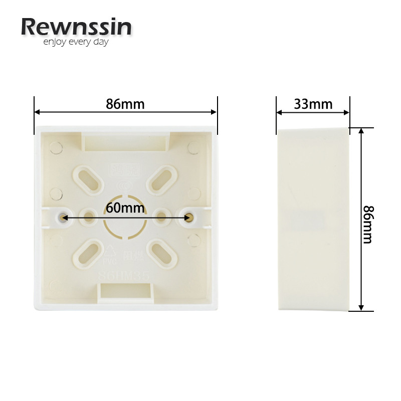 Rewnssin zidne utičnice i sklopke Kutija za vanjsku montažu 86mm*86mm*33mm, Razvodna kutija za nadgradnju Instalacijska kutija Vanjska kazeta