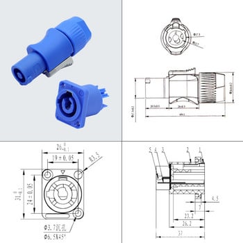 1PC Σύνδεσμος Powercon 3 ακίδων 20A 250V NAC3FCA NAC3FCB Αρσενικό βύσμα για ηλεκτρικό τρυπάνι Οθόνη LED Φωτισμός σκηνής Σύνδεση ισχύος