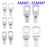 10/25/50/100PCS Otvor za vijke Pokositrene bakrene kabelske stopice Komplet terminala za bateriju Žičani konektor 4mm2 6mm 10/16/25mm 35/50mm 5mm 6mm 8mm