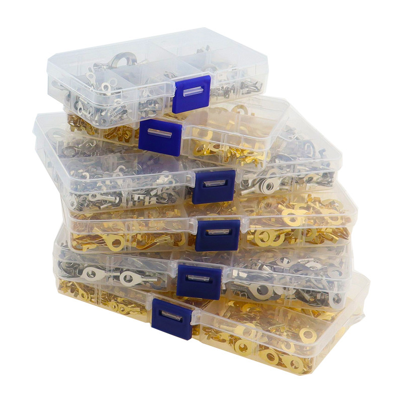 150/300/450PCS M3/M4/M5/M6/M8/M10 Gredzena uzgaļi Acis Vara gofrēšanas spailes Kabeļa uzmavas Vadu savienotājs Neizolēts sortimenta komplekts