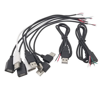 0,3 m/1 m/2 m 5 V USB захранващ кабел 2/4 пинов USB 2.0 Тип A мъжки щепсел/женски жак Зарядно устройство Удължителен кабел за зареждане Конектор