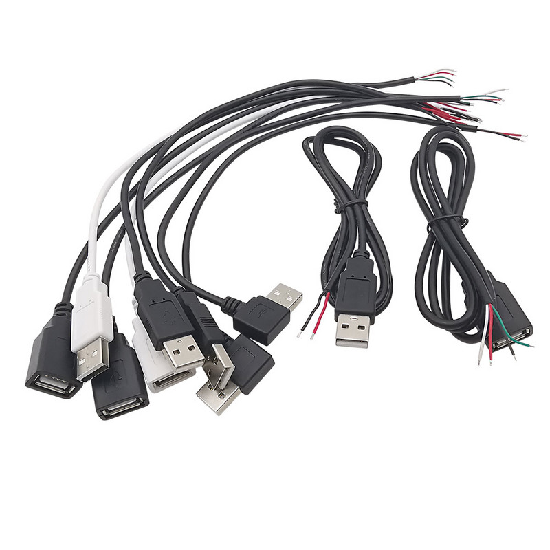 0,3 m/1 m/2 m 5 V USB kabel za napajanje 2/4 pinski USB 2.0 tip A muški utikač/ženska utičnica punjač, produžni priključak kabela za punjenje