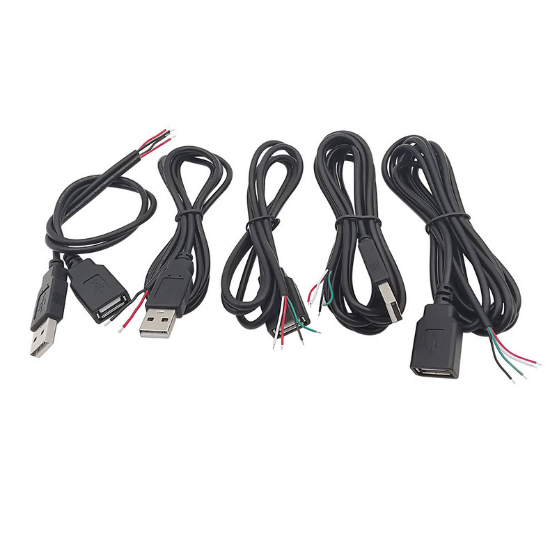 0,3 m/1 m/2 m 5 V USB kabel za napajanje 2/4 pinski USB 2.0 tip A muški utikač/ženska utičnica punjač, produžni priključak kabela za punjenje
