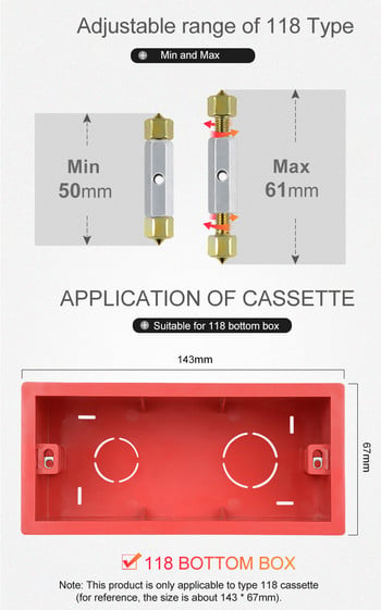 Cassette Repairer 118/120 Τύπος Επιτοίχιος Διακόπτης Κιβώτιο επισκευής Εργαλείο ρυθμιζόμενου μήκους Μοχλός υποδοχής Υποδοχής ράβδου Βιδωτό κλειδί