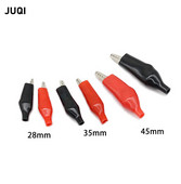 10gab/partija Izolētas krokodila skavas plastmasas roktura kabeļa vadu pārbaude metāla aligatora skavas Skavas 28mm 35mm 45mm garums