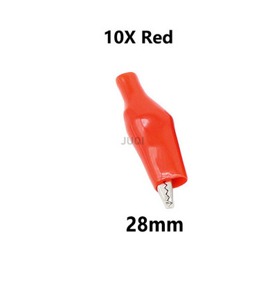 10gab/partija Izolētas krokodila skavas plastmasas roktura kabeļa vadu pārbaude metāla aligatora skavas Skavas 28mm 35mm 45mm garums