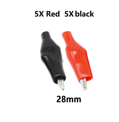 10gab/partija Izolētas krokodila skavas plastmasas roktura kabeļa vadu pārbaude metāla aligatora skavas Skavas 28mm 35mm 45mm garums