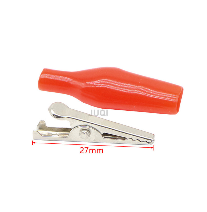 10gab/partija Izolētas krokodila skavas plastmasas roktura kabeļa vadu pārbaude metāla aligatora skavas Skavas 28mm 35mm 45mm garums