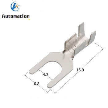 100 бр. 4,2 мм виличен клемен блок Вилообразен Гол студено пресован терминал U-образен Y-образен накрайник Заземителен накрайник 3,2 4,2 5,2 6,2 8,2