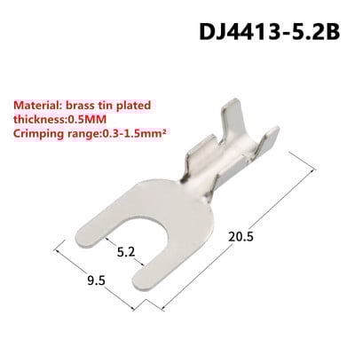 100 τμχ Μπλοκ ακροδεκτών περόνης 4,2 mm Σε σχήμα πιρουνιού γυμνό ακροδέκτη ψυχρής πίεσης Ακροδέκτης γείωσης ωτίδας σχήματος Υ σε σχήμα U 3,2 4,2 5,2 6,2 8,2