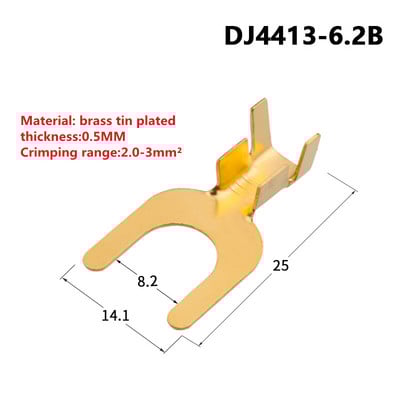 100 τμχ Μπλοκ ακροδεκτών περόνης 4,2 mm Σε σχήμα πιρουνιού γυμνό ακροδέκτη ψυχρής πίεσης Ακροδέκτης γείωσης ωτίδας σχήματος Υ σε σχήμα U 3,2 4,2 5,2 6,2 8,2