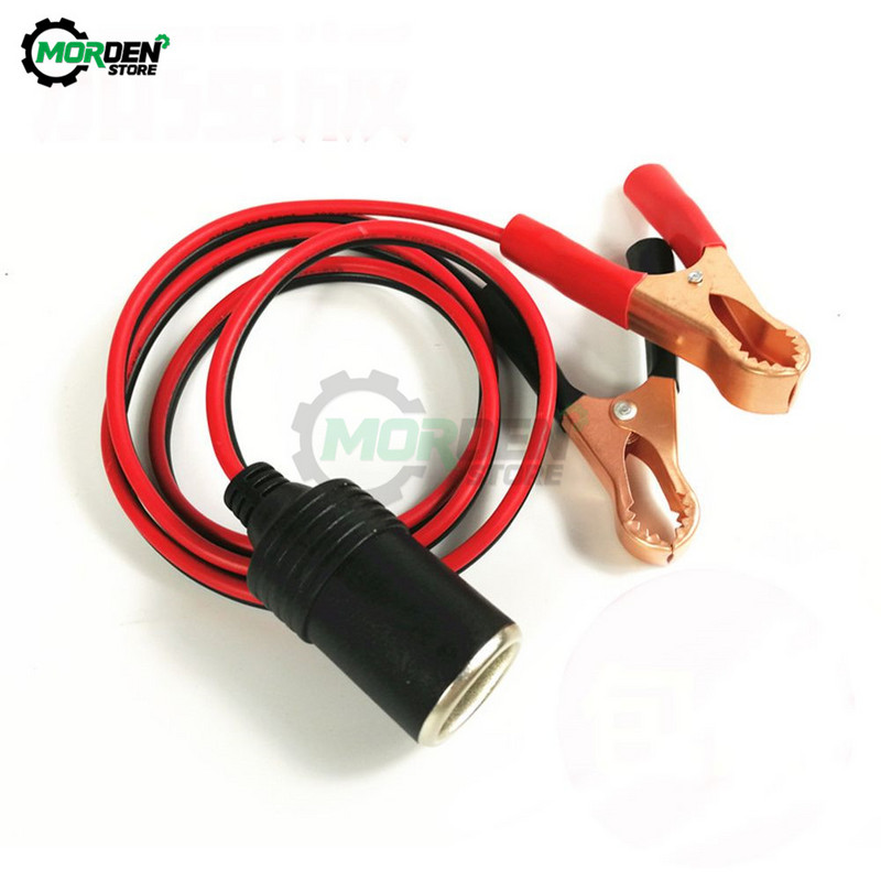 Uus 12 V elektriline auto sigaretisüütaja emane alligaatori klambrite pikendusliidese klemm Klemmiga akuadapteri automaatne pistikupesa