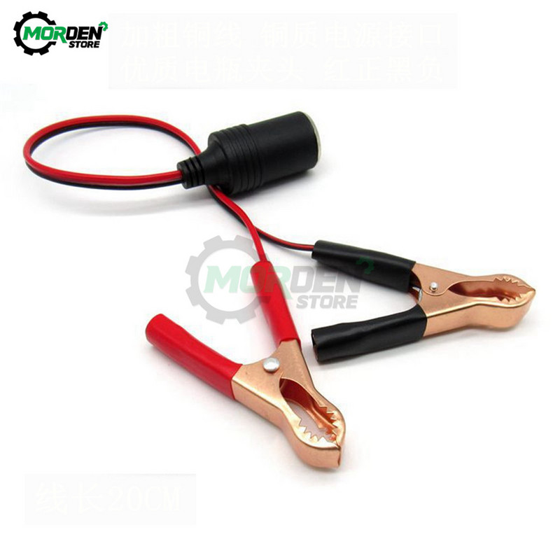 Uus 12 V elektriline auto sigaretisüütaja emane alligaatori klambrite pikendusliidese klemm Klemmiga akuadapteri automaatne pistikupesa