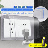 Dva pojačana ljepljiva vodootporna poklopca Dvostruka utičnica tipa 86 Vodootporna kutija Kupaonica WC Dvostruka zaštita Kutija protiv prskanja