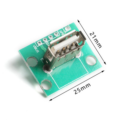 10Pcs-1Pc Vertical USB Micro USB 2.0 Female Head A Connector 2.54mm PCB Converter Adapter Breakout Board 180 Degree Vertical