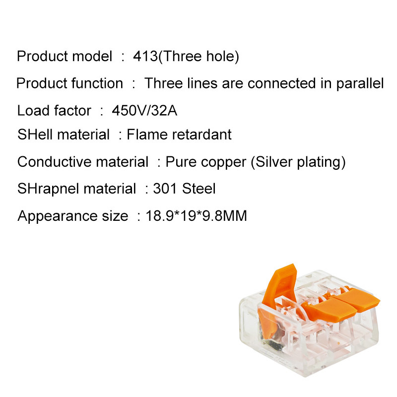 Mini brzi univerzalni žičani konektor od 0,4 mm Jednostavno brzo ožičenje Terminal za automobile i solarnu energiju 412 413 414 415