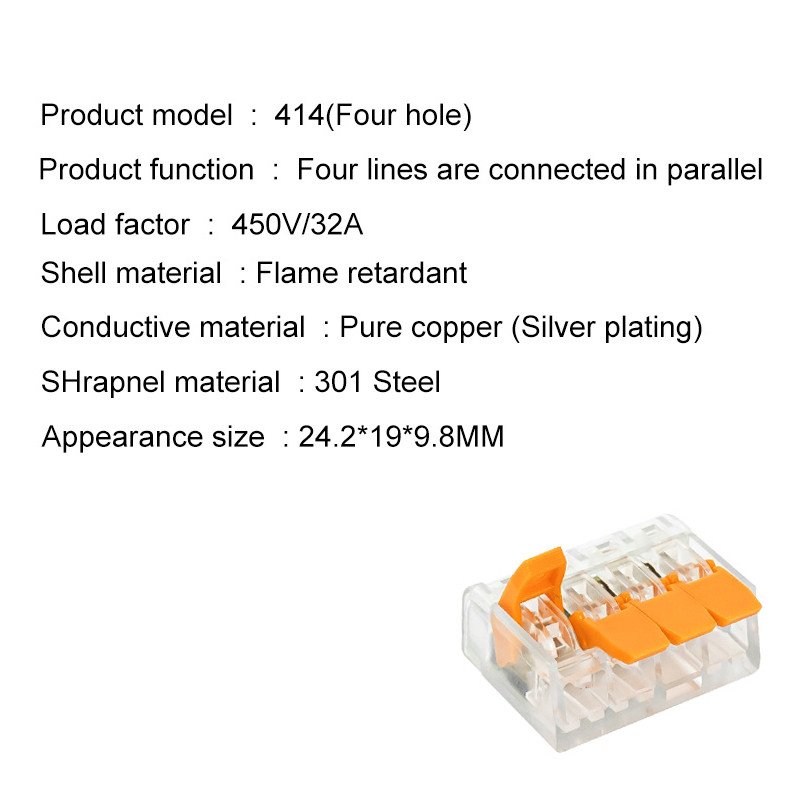 Mini brzi univerzalni žičani konektor od 0,4 mm Jednostavno brzo ožičenje Terminal za automobile i solarnu energiju 412 413 414 415