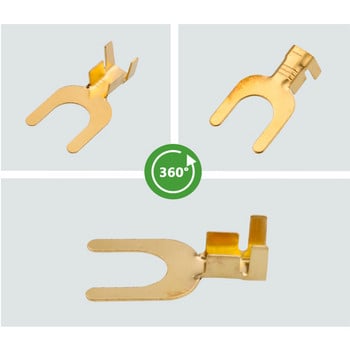 100Pcs M3 M4 M5 M6 Brass Fork Spade U-Type Non-Isolated Wire Connector Ακροδέκτης γείωσης ηλεκτρική πτύχωση 0,5-2,5mm