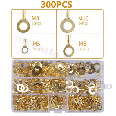 150/300/450KOM M3/M4/M5/M6/M8/M10 Prstenaste ušice Oči Bakreni spojni terminali Kabelska papučica Konektor za žice Neizolirani set asortimana