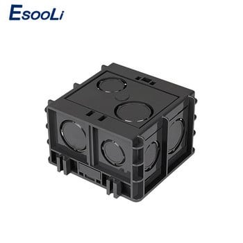 Esooli High Strength Mounting Box Εσωτερική κασέτα 82mm * 76mm * 50mm Για διακόπτη και πρίζα τύπου 86, Μαύρο κουτί καλωδίωσης