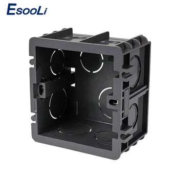 Esooli High Strength Mounting Box Εσωτερική κασέτα 82mm * 76mm * 50mm Για διακόπτη και πρίζα τύπου 86, Μαύρο κουτί καλωδίωσης