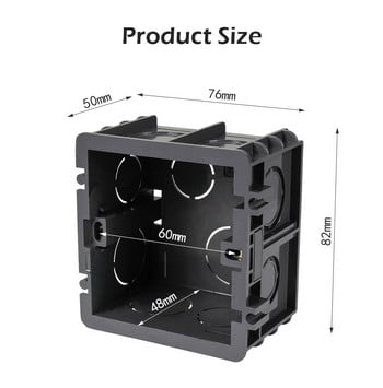 Esooli High Strength Mounting Box Εσωτερική κασέτα 82mm * 76mm * 50mm Για διακόπτη και πρίζα τύπου 86, Μαύρο κουτί καλωδίωσης