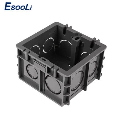 Esooli High Strength Mounting Box Εσωτερική κασέτα 82mm * 76mm * 50mm Για διακόπτη και πρίζα τύπου 86, Μαύρο κουτί καλωδίωσης