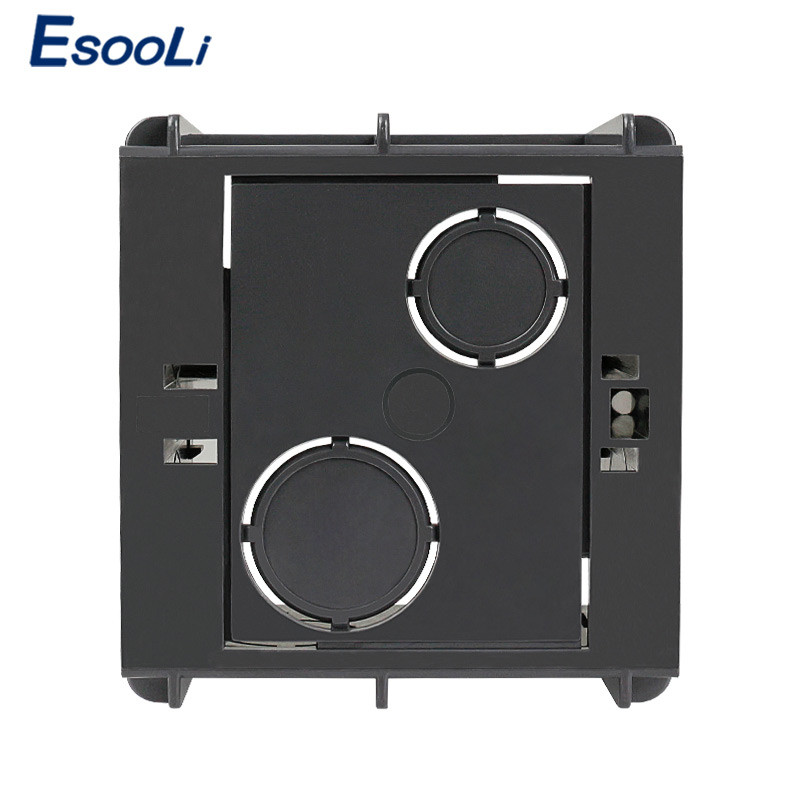 Esooli kutija za ugradnju visoke čvrstoće, unutarnja kazeta 82 mm * 76 mm * 50 mm za prekidač i utičnicu tipa 86, crna stražnja kutija za ožičenje