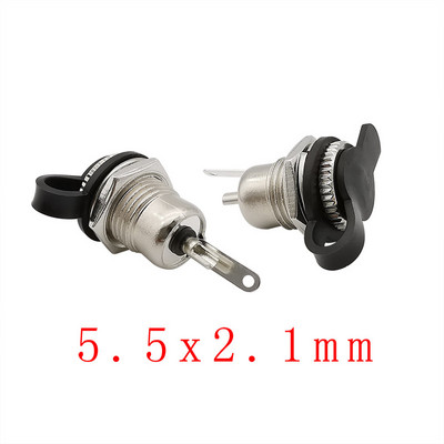 2/5/10kom Srebrni metalni 5,5x2,1 mm/5,5 mm x 2,5 mm DC muški utični utični konektor s opružnom žutom glavom 5,5*2,1/5,5*2,5 mm DC099