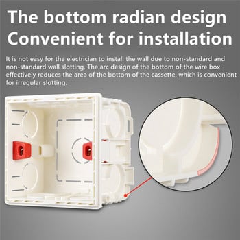 Κουτί διακλάδωσης διακόπτη Κασέτα Atlectric Mounting Box Κρυφό κρυφό εσωτερικό κουτί τοποθέτησης Τύπος 86 Λευκό κόκκινο μπλε κουτί