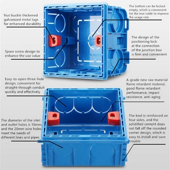 Κουτί διακλάδωσης διακόπτη Κασέτα Atlectric Mounting Box Κρυφό κρυφό εσωτερικό κουτί τοποθέτησης Τύπος 86 Λευκό κόκκινο μπλε κουτί