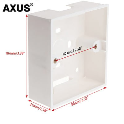 Πρίζα τοίχου AXUS 86*86mm Κουτί διακλάδωσης British European Switch Mounting Box Flameproof Plastic Box 146 * 86mm