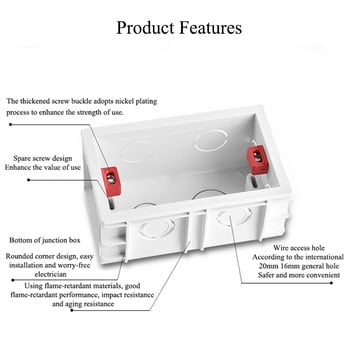 PSSRISE US Standard Switch Switch Socket Mounting Box Junction Box Κρυφό Κρυφό 118mm*72mm Switch Bottom Box Box εγκατάστασης