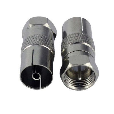 2 vnt. F tipas prie televizoriaus IEC 90 laipsnių televizoriaus antenos antenos kištuko jungtis dešiniojo kampo adapterio kištukas į lizdą koaksialinis kabelis F-TV derinys