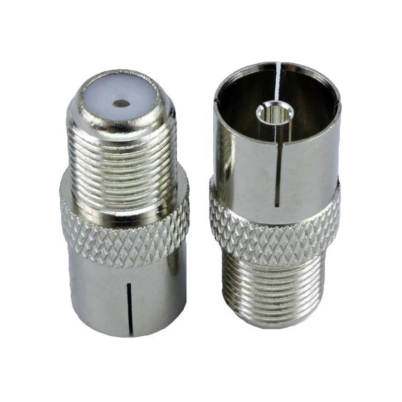 2 vnt. F tipas prie televizoriaus IEC 90 laipsnių televizoriaus antenos antenos kištuko jungtis dešiniojo kampo adapterio kištukas į lizdą koaksialinis kabelis F-TV derinys