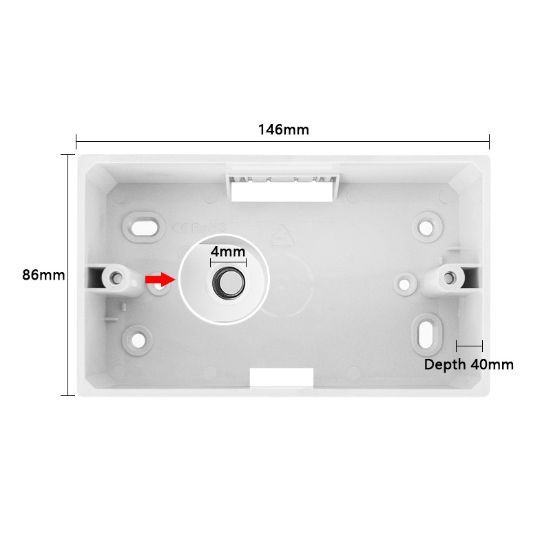 Avoir 146 Tip Utičnice za površinsku montažu Razvodne kutije za vanjsku ugradnju Stražnje razvodne kutije Plastične 146mm*86mm*40mm Za van